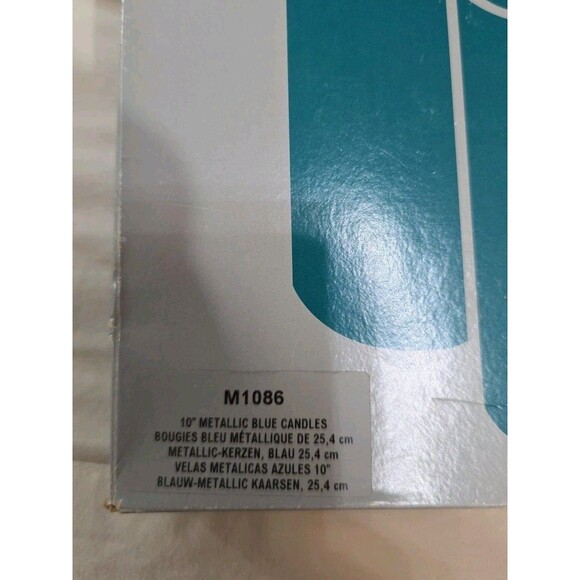 PartyLite 10" Metallic Blue Taper Candles Set of 6 Dinner Candl M1086 Unscented - Picture 3 of 7